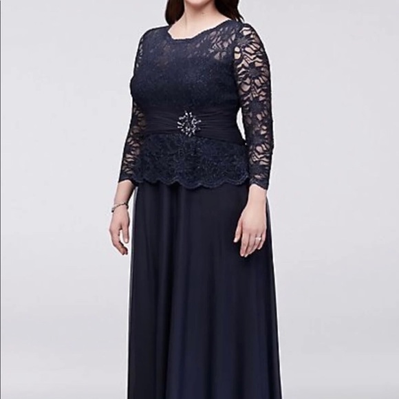 navy formal plus size dress